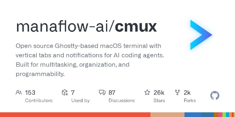 GitHub - manaflow-ai/cmux: Open source Ghostty-based macOS terminal with vertical tabs and notifications for AI coding agents.…