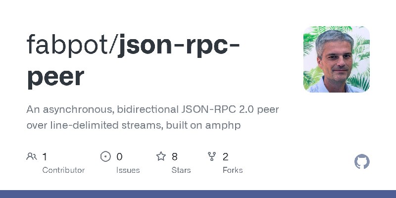 GitHub - fabpot/json-rpc-peer: An asynchronous, bidirectional JSON-RPC 2.0 peer over line-delimited streams, built on amphp