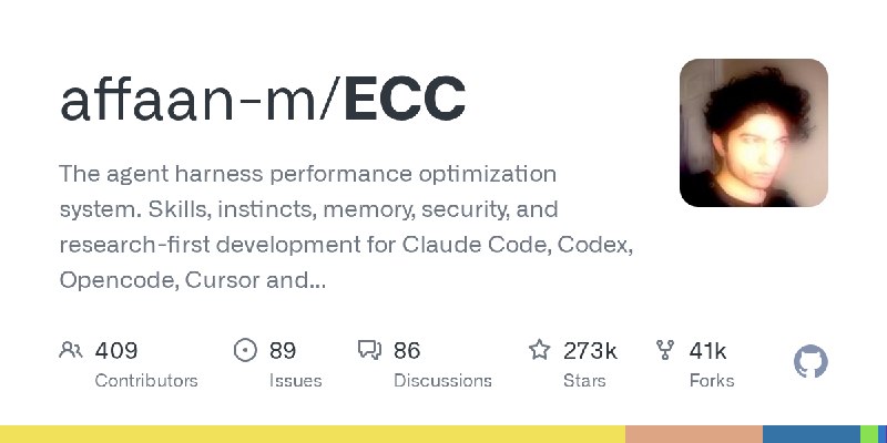 GitHub - affaan-m/ECC: The agent harness performance optimization system. Skills, instincts, memory, security, and research-first…