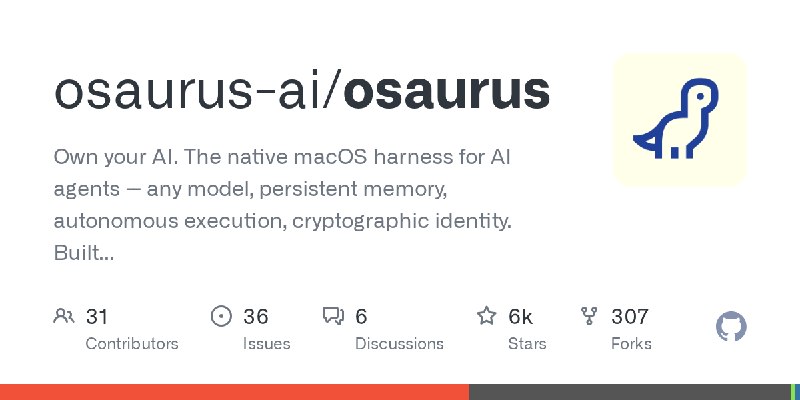 GitHub - osaurus-ai/osaurus: Own your AI. The native macOS harness for AI agents -- any model, persistent memory, autonomous execution…