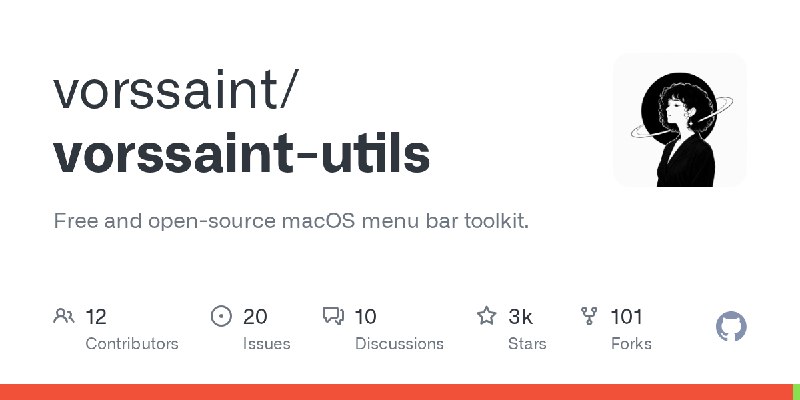 GitHub - vorssaint/vorssaint-utils: Free and open-source macOS menu bar toolkit.