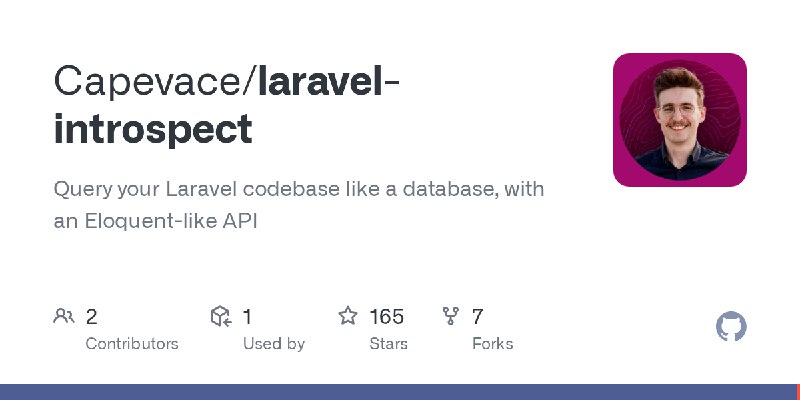 GitHub - Capevace/laravel-introspect: Query your Laravel codebase like a database, with an Eloquent-like API