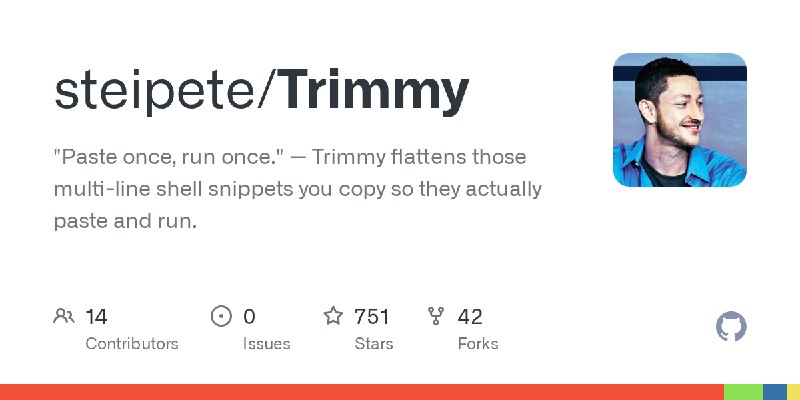 GitHub - steipete/Trimmy: 