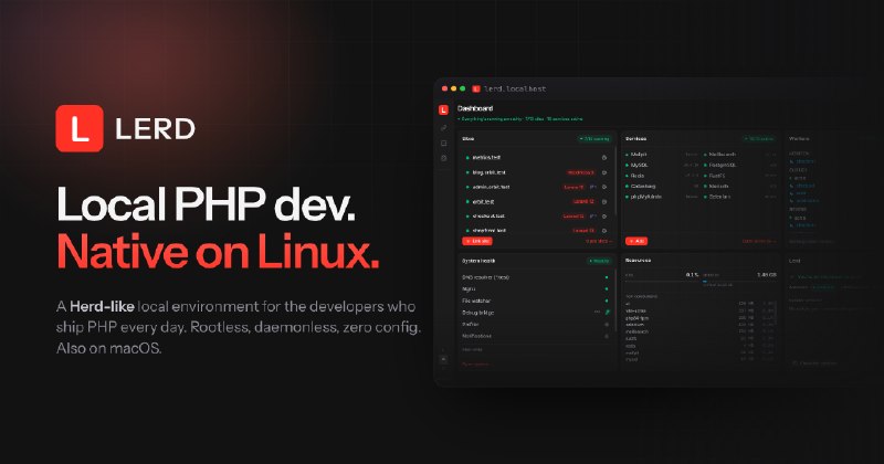 GitHub - geodro/lerd: Open-source, Herd-like local PHP development environment for Linux and macOS. Automatic .test domains, per…