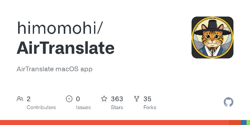 GitHub - himomohi/AirTranslate: AirTranslate macOS app