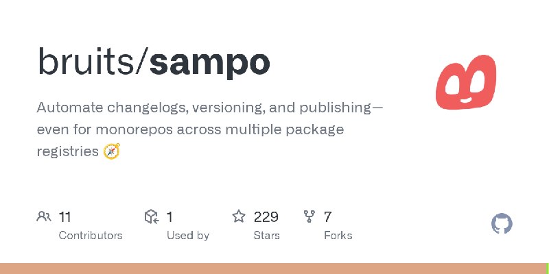 GitHub - bruits/sampo: Automate changelogs, versioning, and publishing—even for monorepos across multiple package registries 🧭