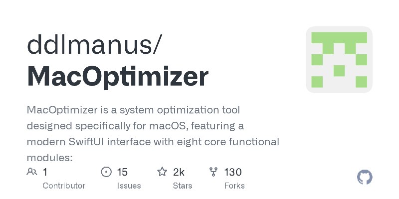 GitHub - ddlmanus/MacOptimizer: MacOptimizer is a system optimization tool designed specifically for macOS, featuring a modern…