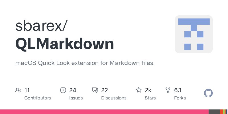 GitHub - sbarex/QLMarkdown: macOS Quick Look extension for Markdown files.