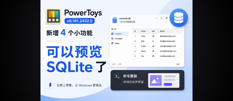 PowerToys v0.101.2432.0 新增 4 个小功能，可以预览 SQLite 了 - 小众软件