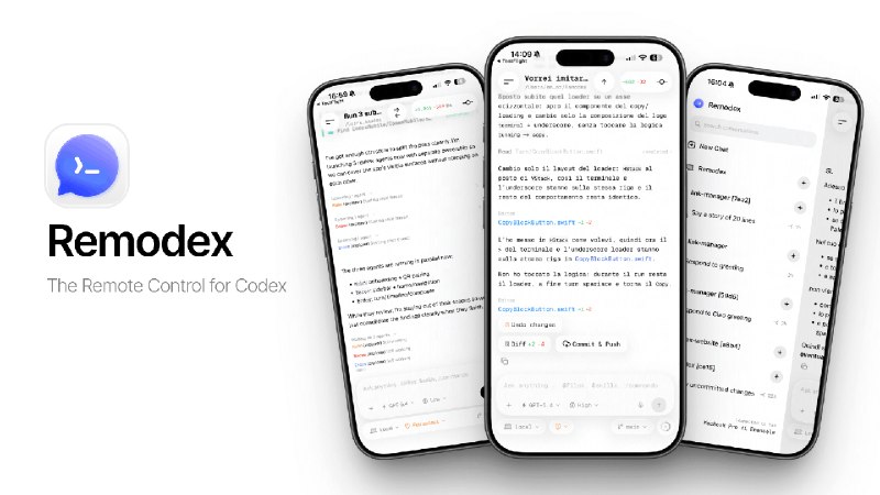GitHub - Emanuele-web04/remodex: Remote Control for Codex.