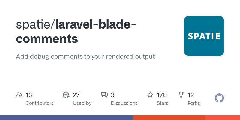 GitHub - spatie/laravel-blade-comments: Add debug comments to your rendered output