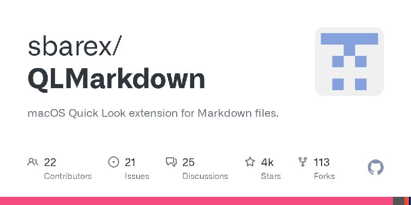 GitHub - sbarex/QLMarkdown: macOS Quick Look extension for Markdown files.