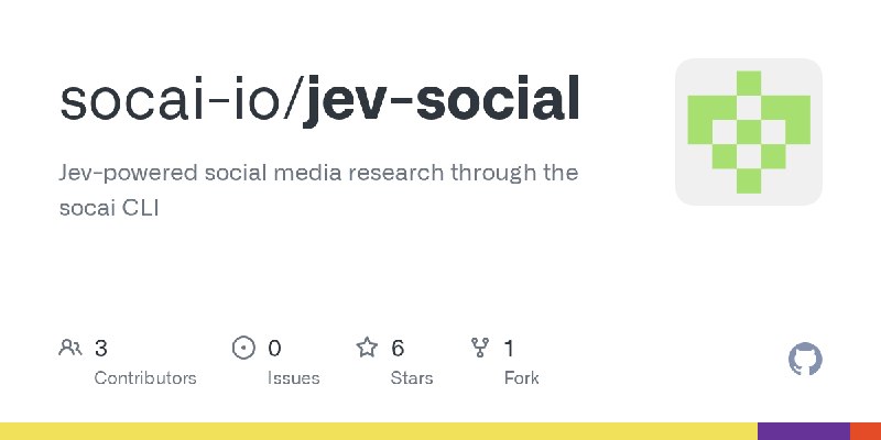 GitHub - socai-io/jev-social: Jev-powered social media research through the socai CLI